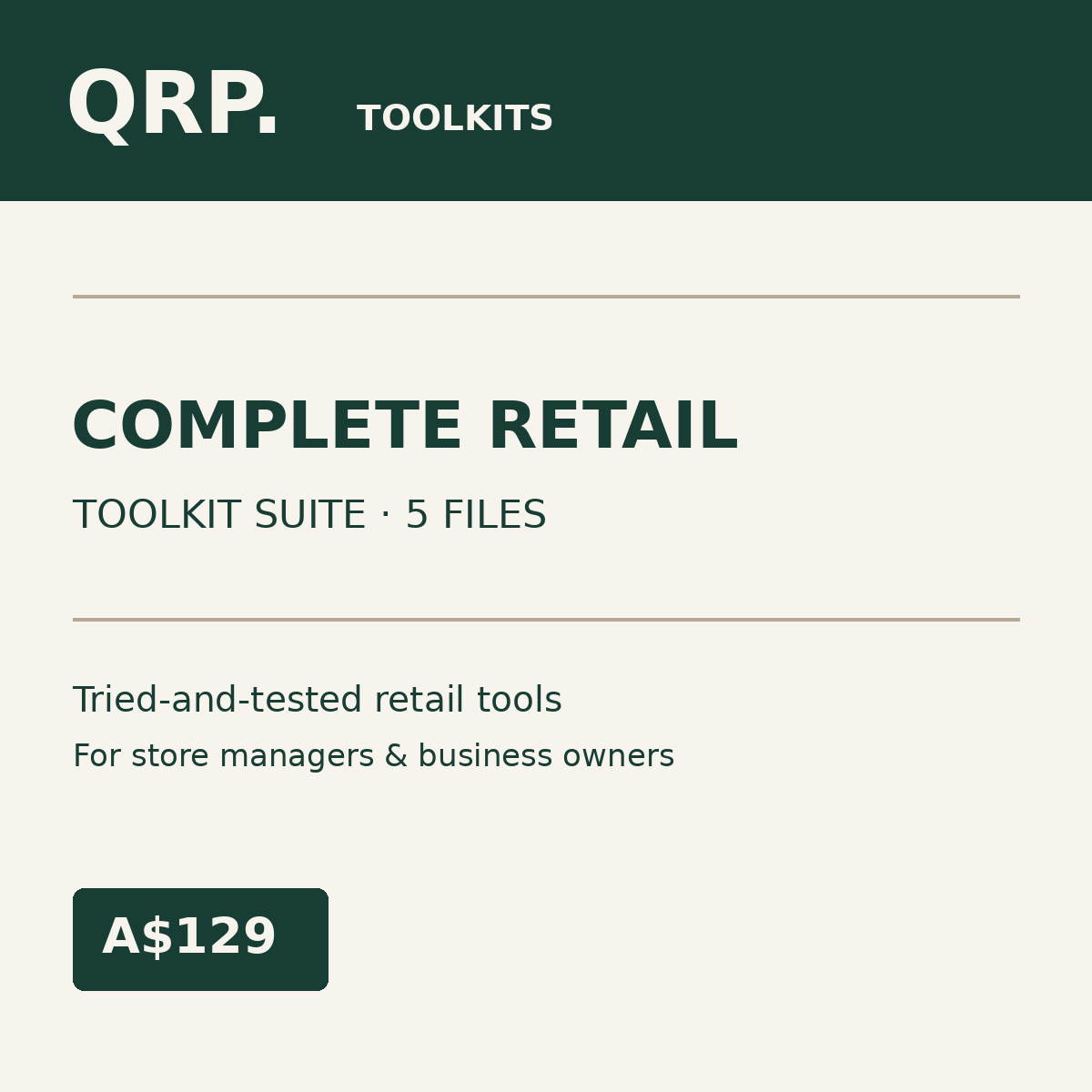 QRP Toolkits branded product cover